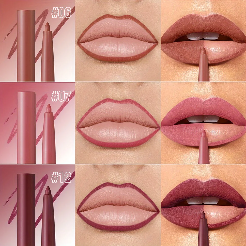Delineador labial fosco à prova d'água de longa duração copo antiaderente batom caneta contorno linha labial