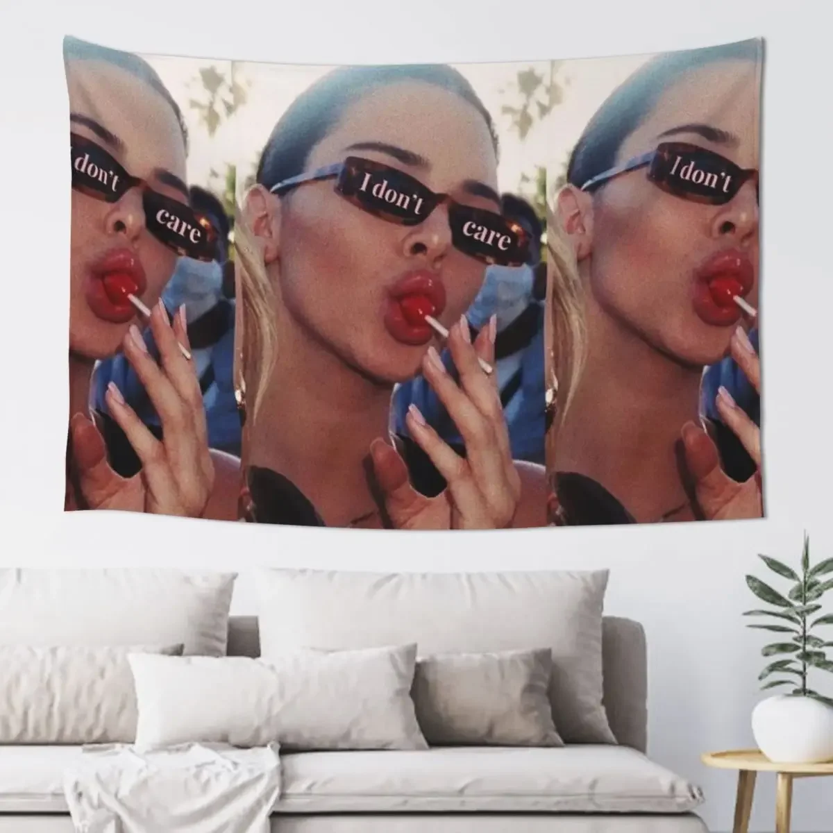 

vogue i dont care lollipop aesthetic Tapestry On The Wall For Bedroom Room Decorations Tapestry