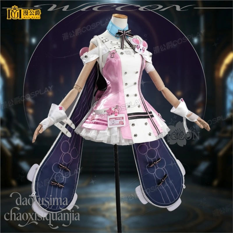 Chiz Cosplay Costume Kawaii Pink Dress Rabbit Ear Shoes Wigs Cute Sweet Lolita Halloween Party Anime Game Neverness To Everness view 5