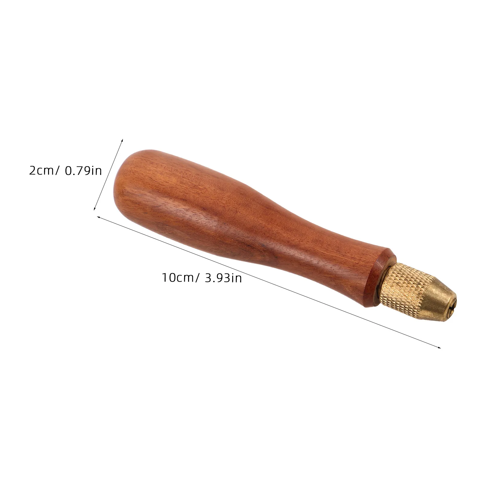 Wooden Rasp Handle Brass Chuck 3.1mm-3.7mm Needle File Replacement Ergonomic Grip Wood Tool Handles for Woodworking Metal Craft