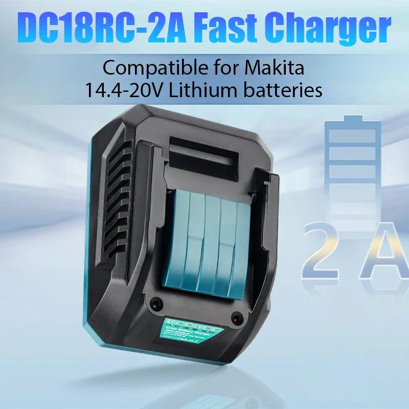 DC18RC-2A Lithium Battery Charger Compatible for Makita 14.4V 18V Li-ion Battery BL1860 BL1850 BL1840 BL1830 BL1440 Fast Charger