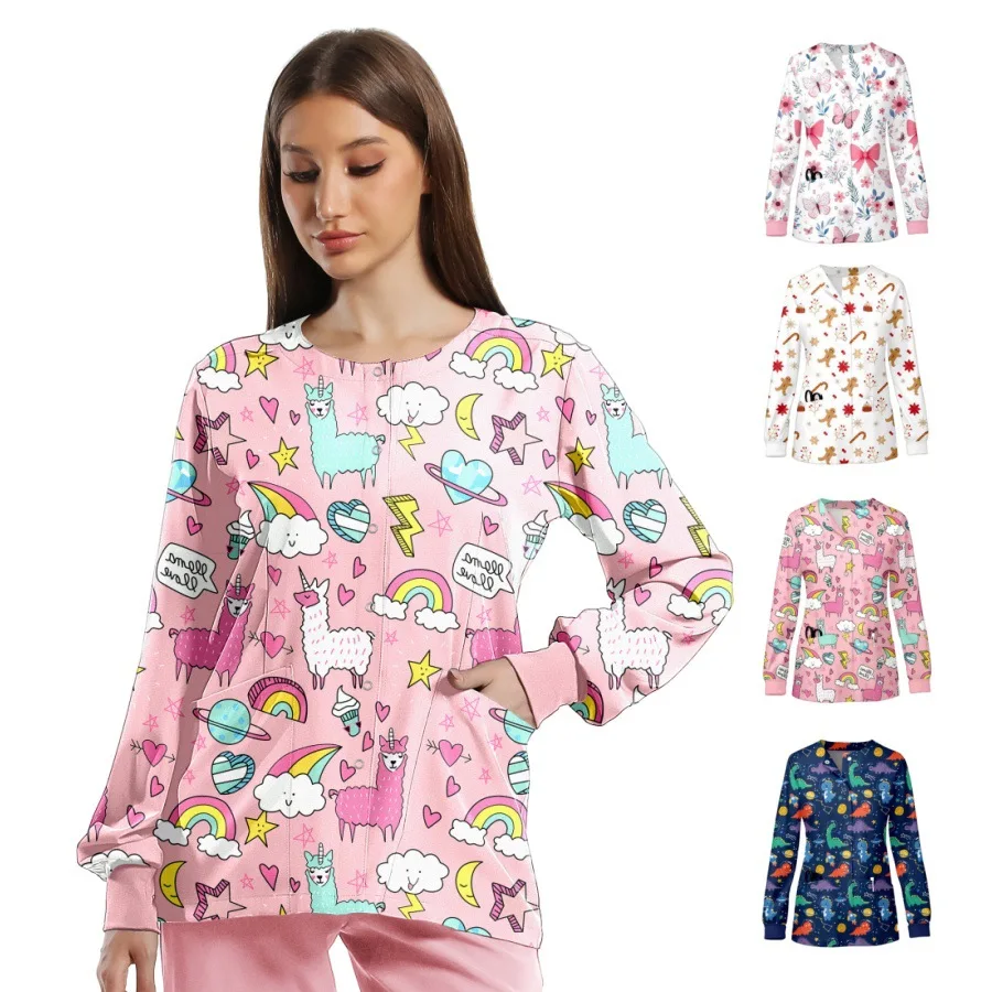 

Куртка-скрабы с длинными рукавами, модные пальто для бега, пальто для медицинского врача и медсестры, больничная униформа для кормления, осенне-зимняя рабочая одежда