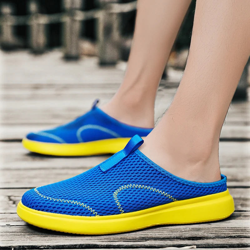 Men Shoes Summer Sandals Breathable Mesh Beach Sandals Outdoor Home Slippers Fashion Casual Beach Shoes