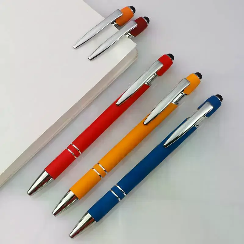 10/20Pcs Random Color Ballpoint Pens Retractable Multipack 2 In 1 Pens Set With Stylus Tip Black Ink Funny Pens For Work