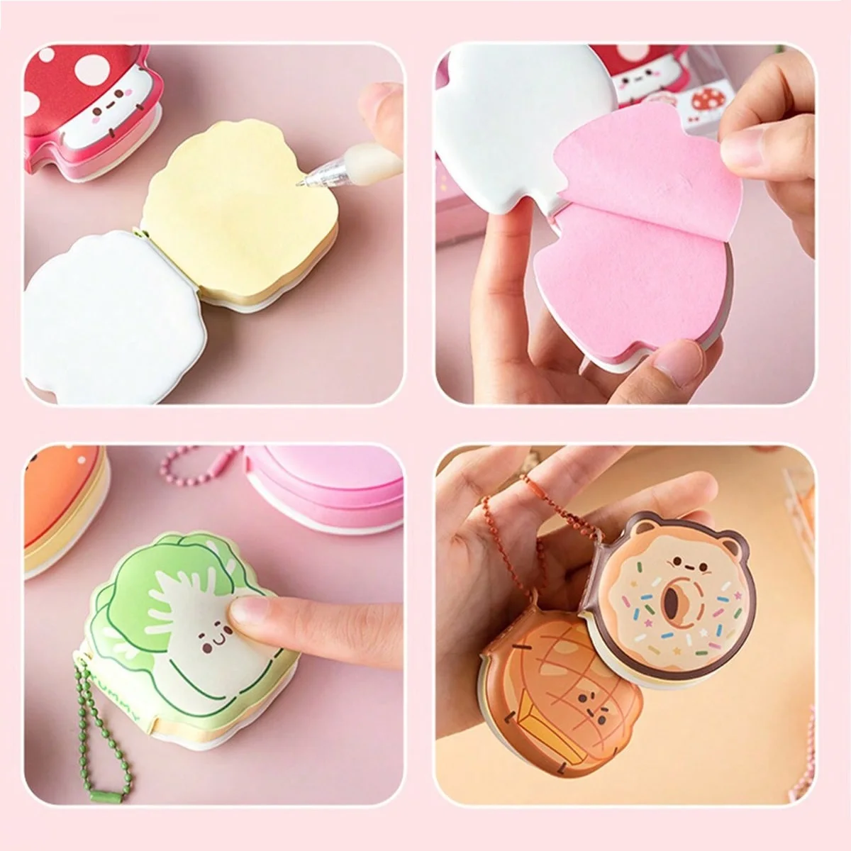 Cartoon Soft Silicone Cover Memo Pad Paper Sticky Notes Planner Sticker Dessert Game Series Notepad Office School Supplies 1Pcs