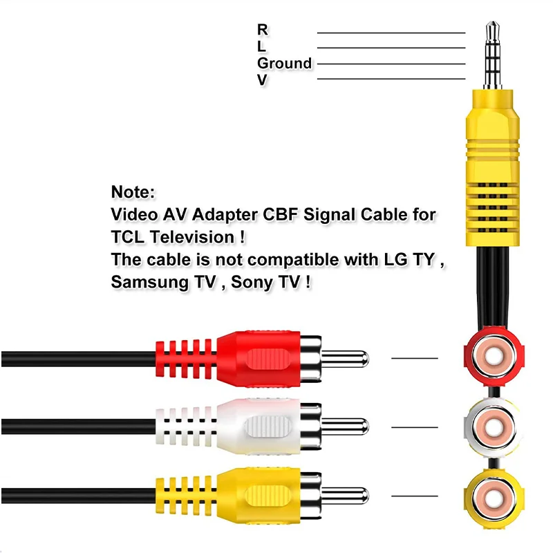 ForTCL Dedicated 3.5mm Jack Plug RCA Cable 3.5 Aux Male To 3 RCA Female Adapter Mini Aux Stereo Audio Video AV Adapter Cables image 6