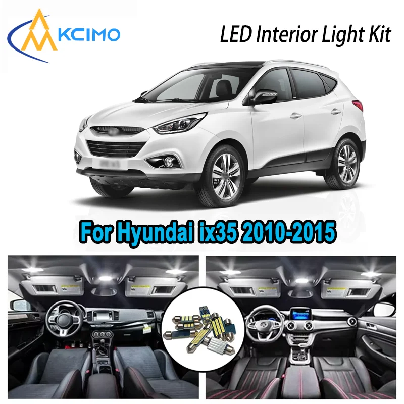 

For Hyundai ix35 2010-2015 2011 2012 2013 Premium Bright LED Interior Dome Map Trunk Light Kit Car Led Lamps Canbus No Error