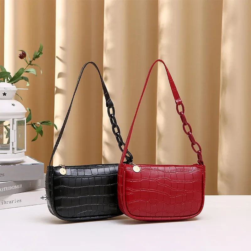 Bag Ladies Handbags Crocodile Underarm Bag Clutch Bag Shoulder Bags Fashion Net Red Ladies Shoulder Bags