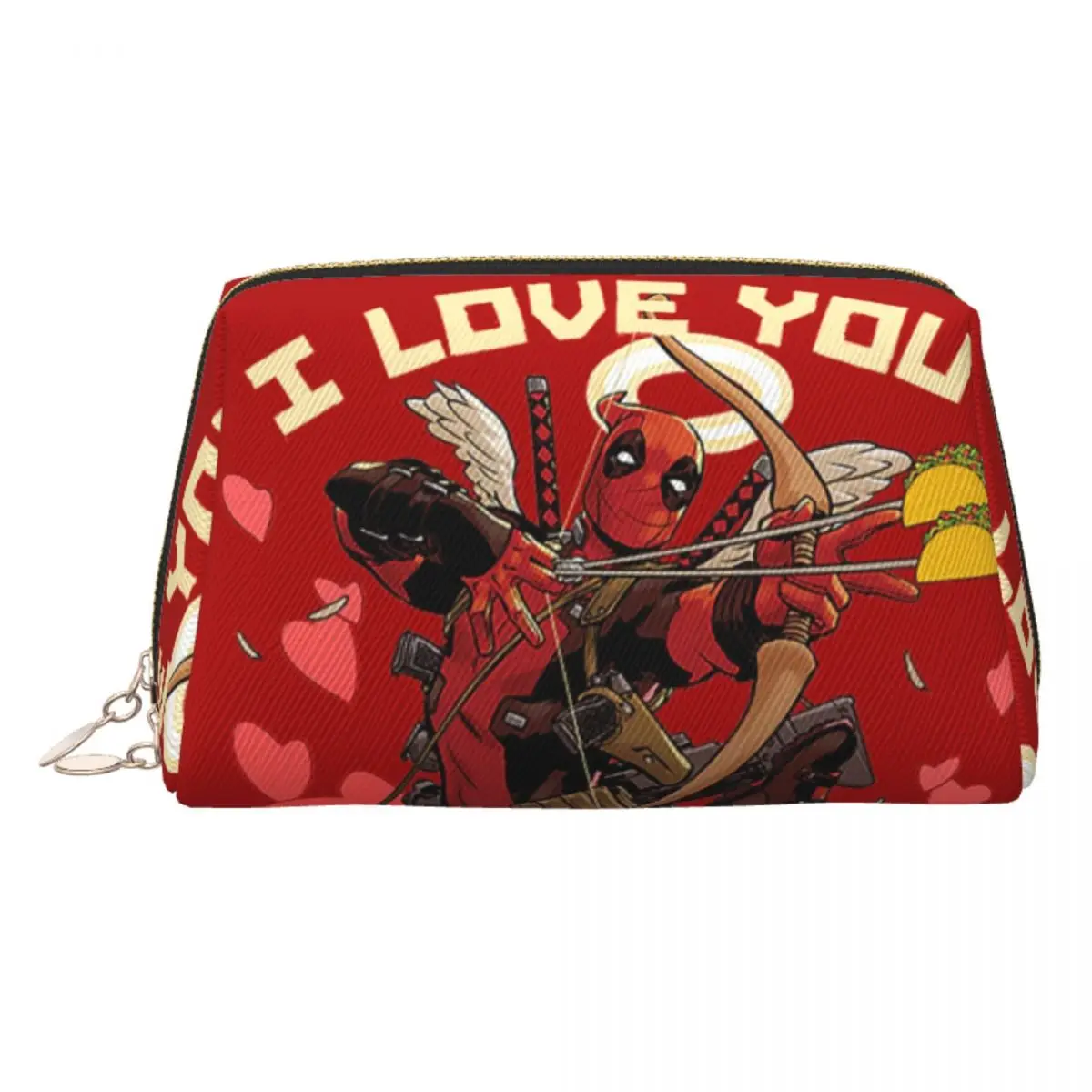 

Custom Fashion Deadpool Taco Cupid Travel Toiletry Bag Women Makeup Cosmetic Bag Beauty Storage Dopp Kit