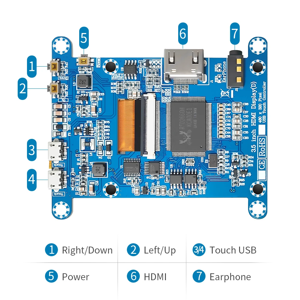 Imagem -03 - Tela Sensível ao Toque 3.5 Polegada Mini Monitor Hdmi Tela Lcd 480*320 Compatível com Raspberry pi 400 3b Mais 3b Windows