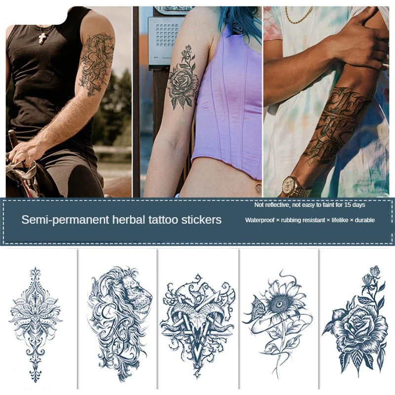 Tatoo Stickers Waterproof Temporary Gradient tattoo patch juice tattoo patch semi-permanent geisha flower