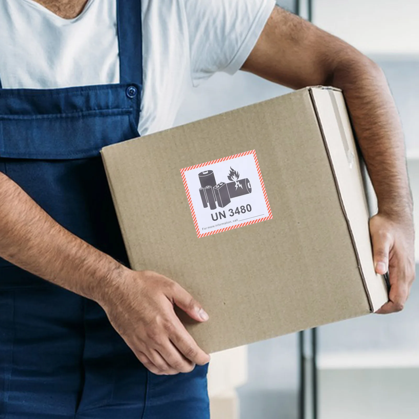 

100 Sheets Sticker Fireproof Tags Lithium Copper Plate Stickers Label Hazardous Shipping Labels