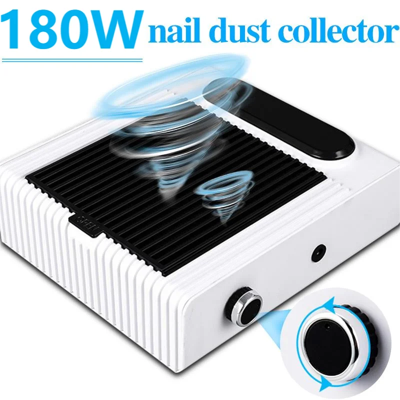 

180W Nail Dust Collector With Replace Filter Adjustable Wind Speed Nail Dust Extractor Fan For Manicure Vacuum Cleaner Machine