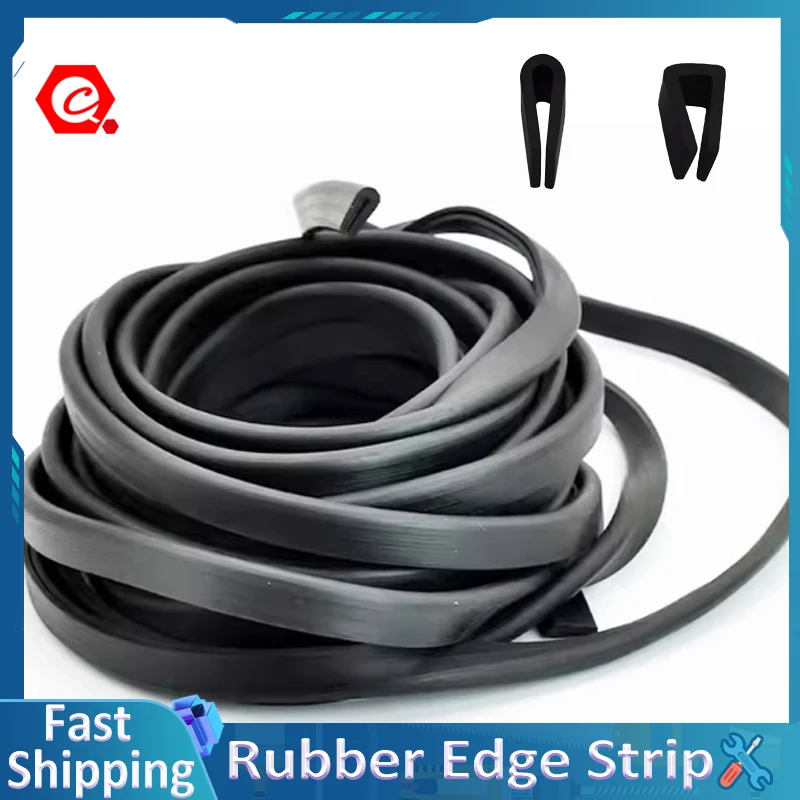 Rubber Edge Strip Black U Section Edge Shield Encloser Protector strip for Glass Table Iron sheet Corners