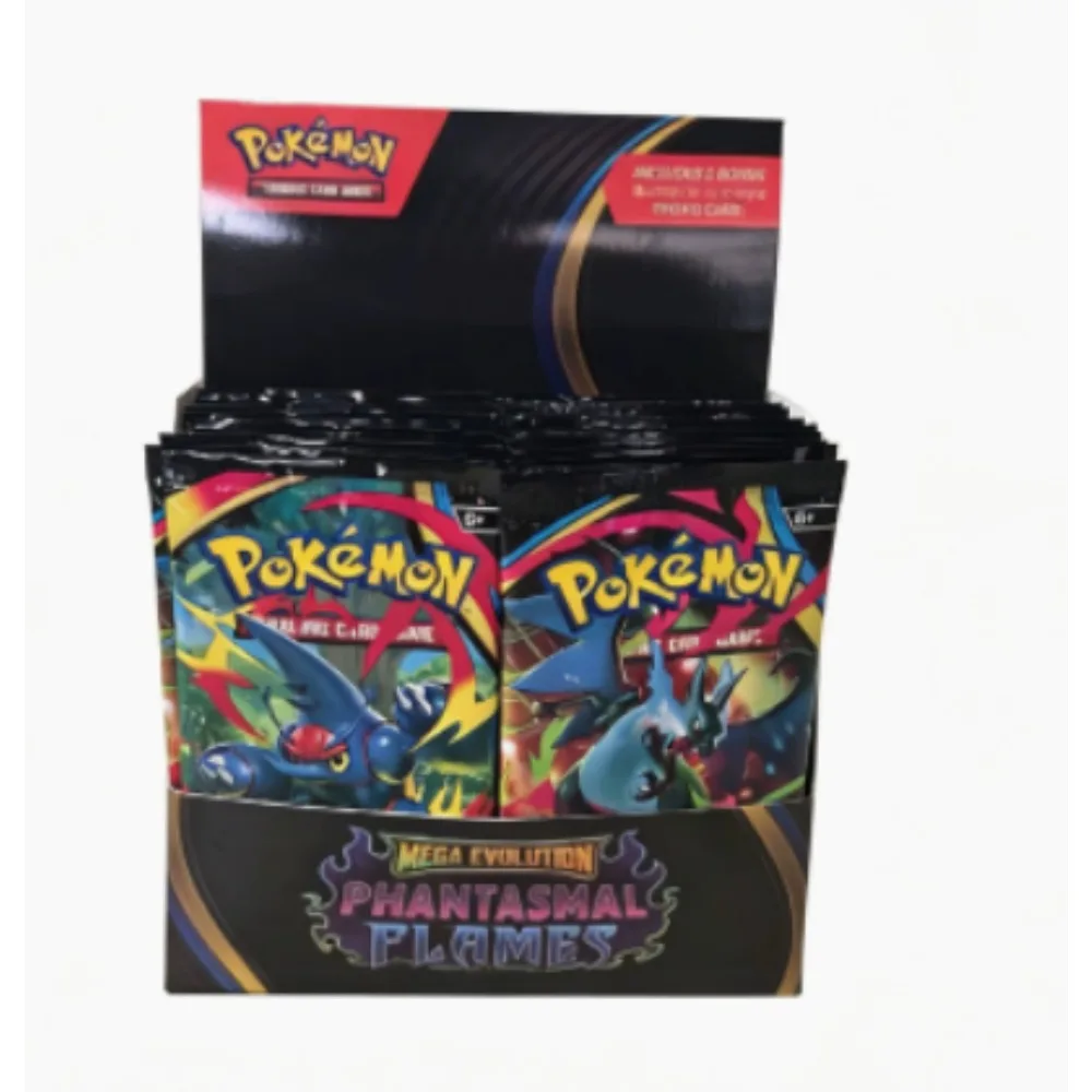 Boîte de boosters Pokémon TCG Mega Evolution Phantasmal Flames Classics, 360 pièces, boîte de 36 paquets de cartes à collectionner Pokémon, cadeaux pour garçons