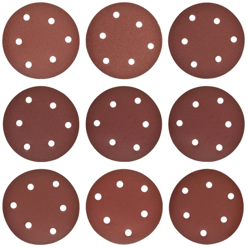   10PCS 5Inch 80 to 600Grit Sandpaper Discs for Smoothing and Finishing Work