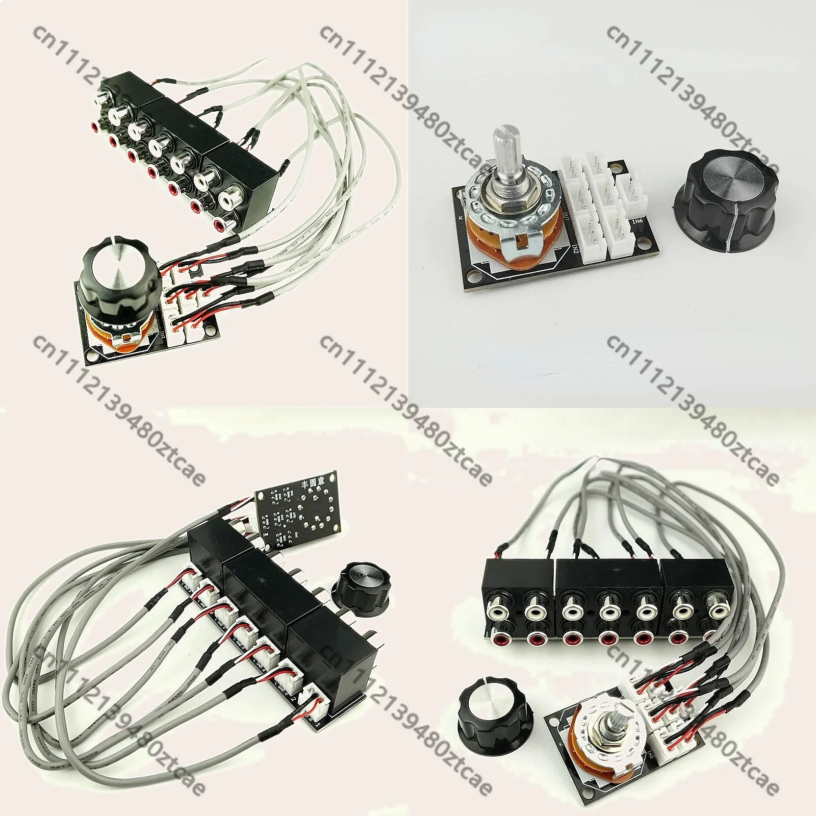 Nvarcher 6-Channel Dual-Channel Audio Signal Switch Knob RCA Selector with Shielded Cable