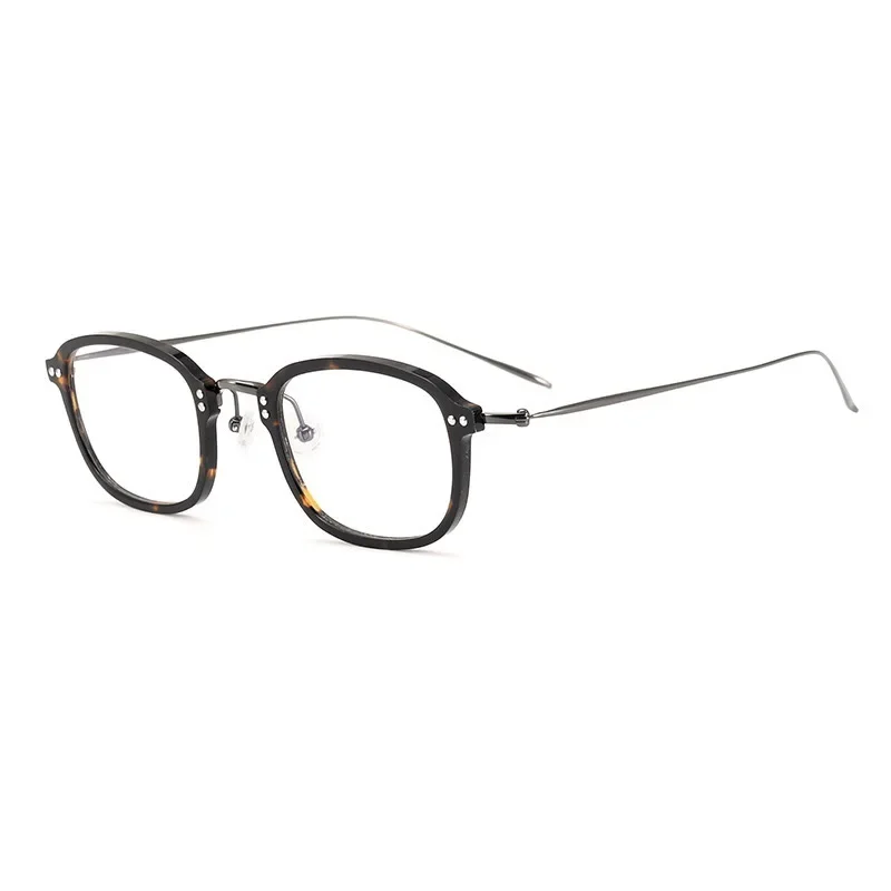 

Japanese ultra-light pure titanium men's trendy retro myopia high degree anti-fog discoloration flat glasses frame