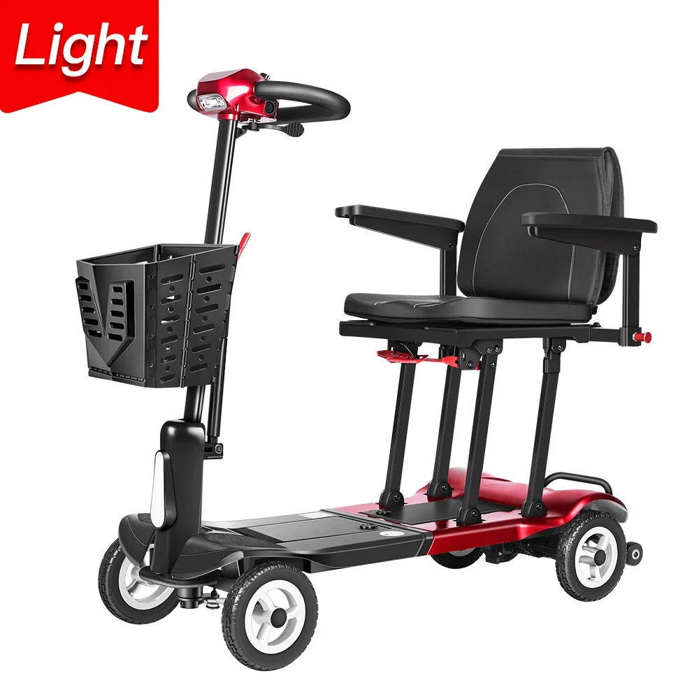 

Travel Portable Foldable Light Weight Mobility Scooter Small Size Space Saving Compact Folding Lightweight Mobility Scooter