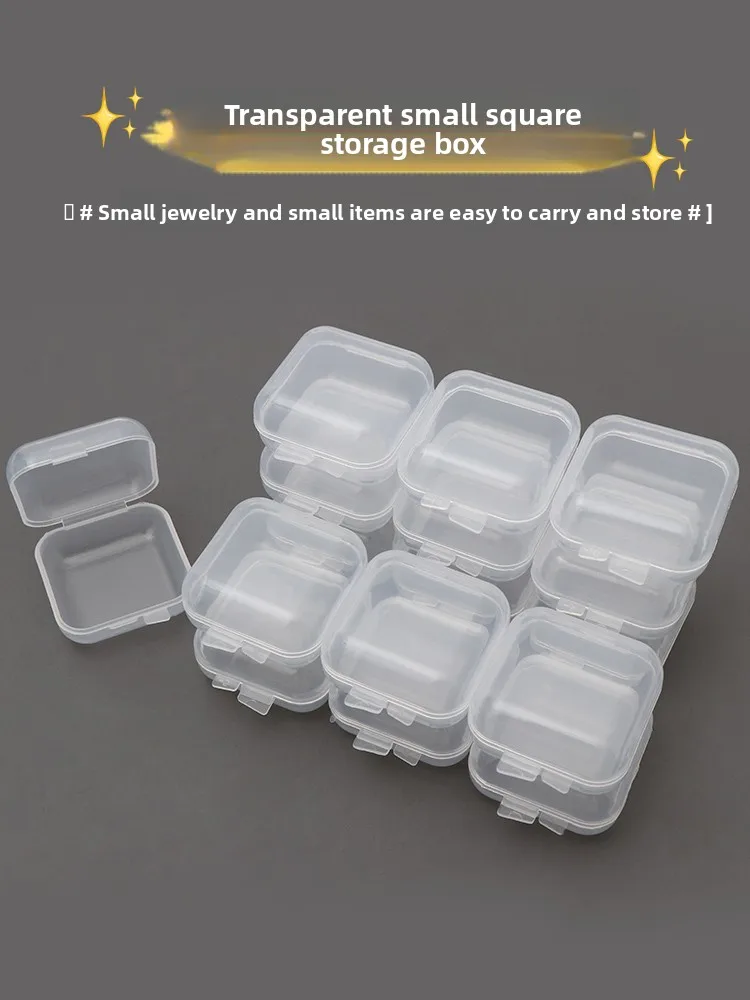 

Прозрачная пластиковая коробка для хранения украшений, органайзер для серег и колец, маленький футляр для рукоделия и домашних тканевых аксессуаров