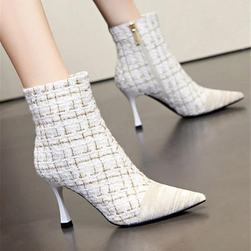 2024 Sexy Pointed Toe Modern Boots for Women Casual Fashion Women's Commuting Office High Heels Stable and Anti-fall Stilettos