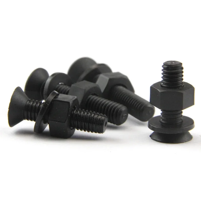 M2 M2.5 M3 M4 M5 M6 الأسود النايلون غاطسة شقة رئيس فيليبس الترباس الجوز غسالات مزيج مجموعات البلاستيك العزل عبر المسمار #6