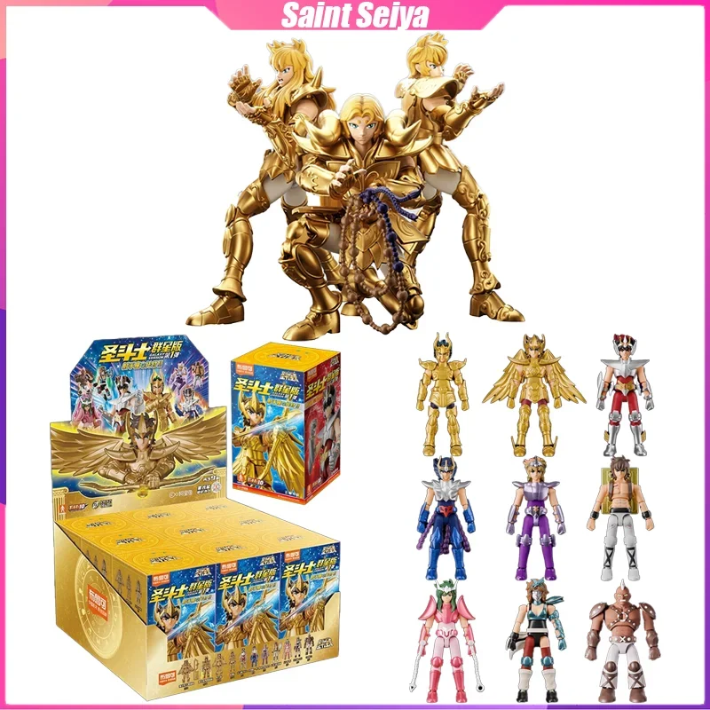 Saint Seiya Anime Figure Aries Mu Leo Aiolia Desktop Decoration Puzzle Assembling Model Toys Birthday Gifts for Boys and Girls