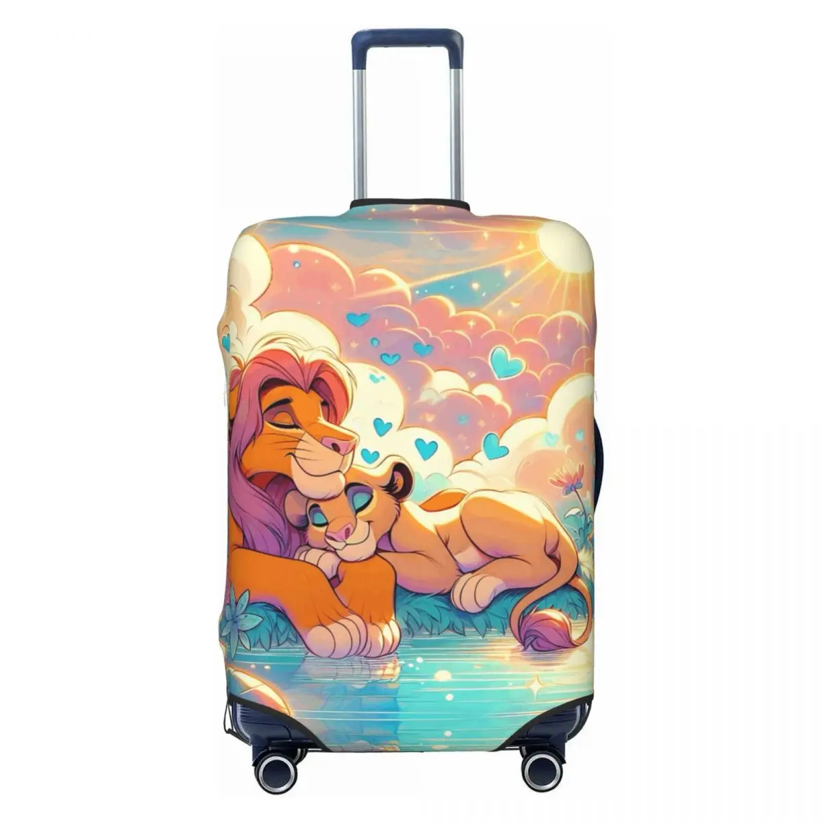 

Эластичный защитный чехол для чемодана с мультяшным рисунком L-Lions K-Kings, подходит для чемоданов 18-32 дюймов