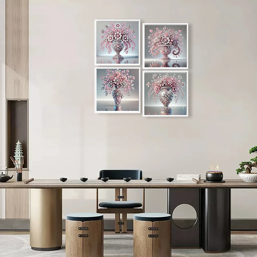 

4pcs Partial Drill Special Shape Diamond Painting Kits 30x30cm Diamond Art Kits Crystal Rhinestone Paintings Home Wall Decor