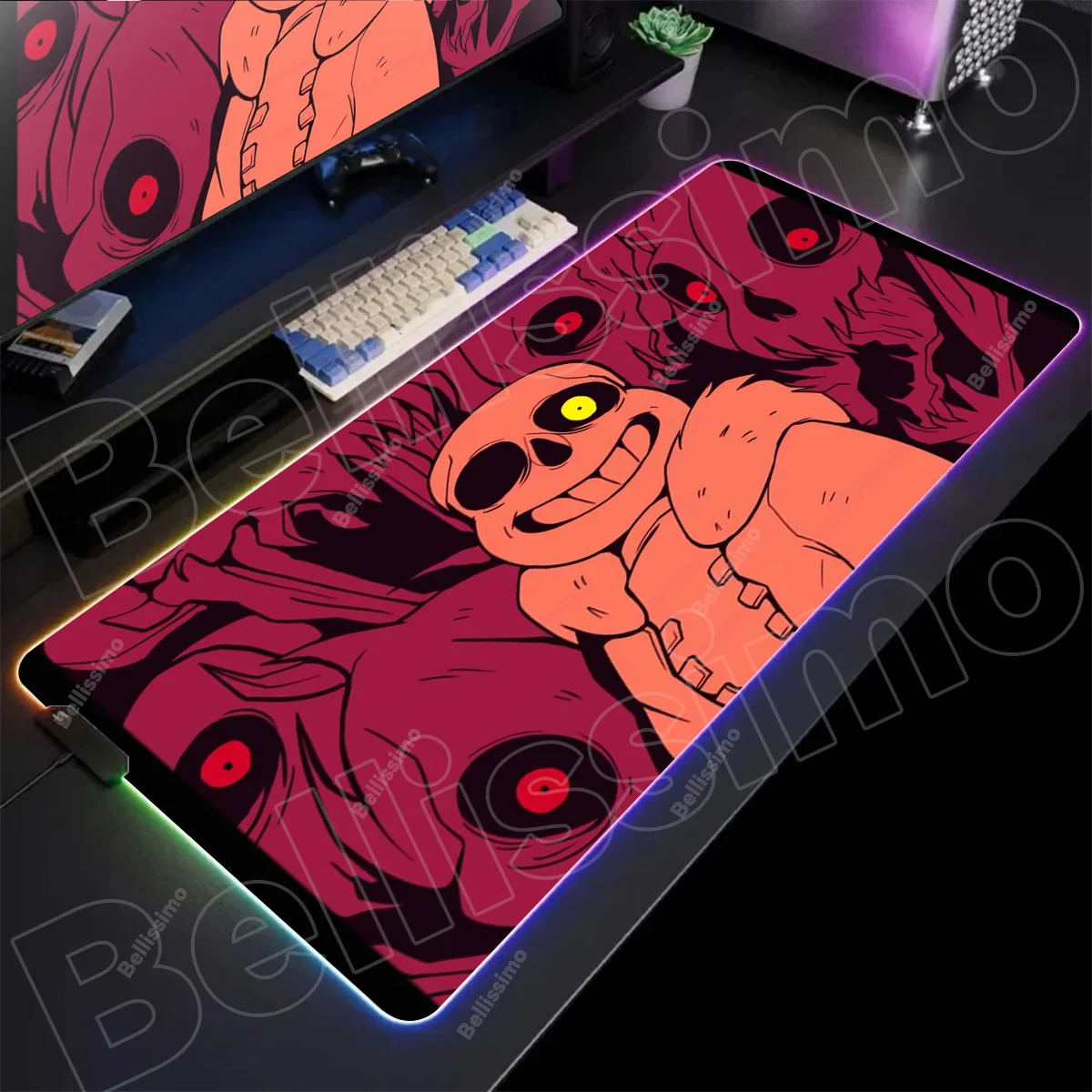 

Game RGB Mouse Pad Gamer Undertale Desk Mat Back Light LED Mousepads Setup Gaming Accessories Backlight Deskmat Big Mousepad