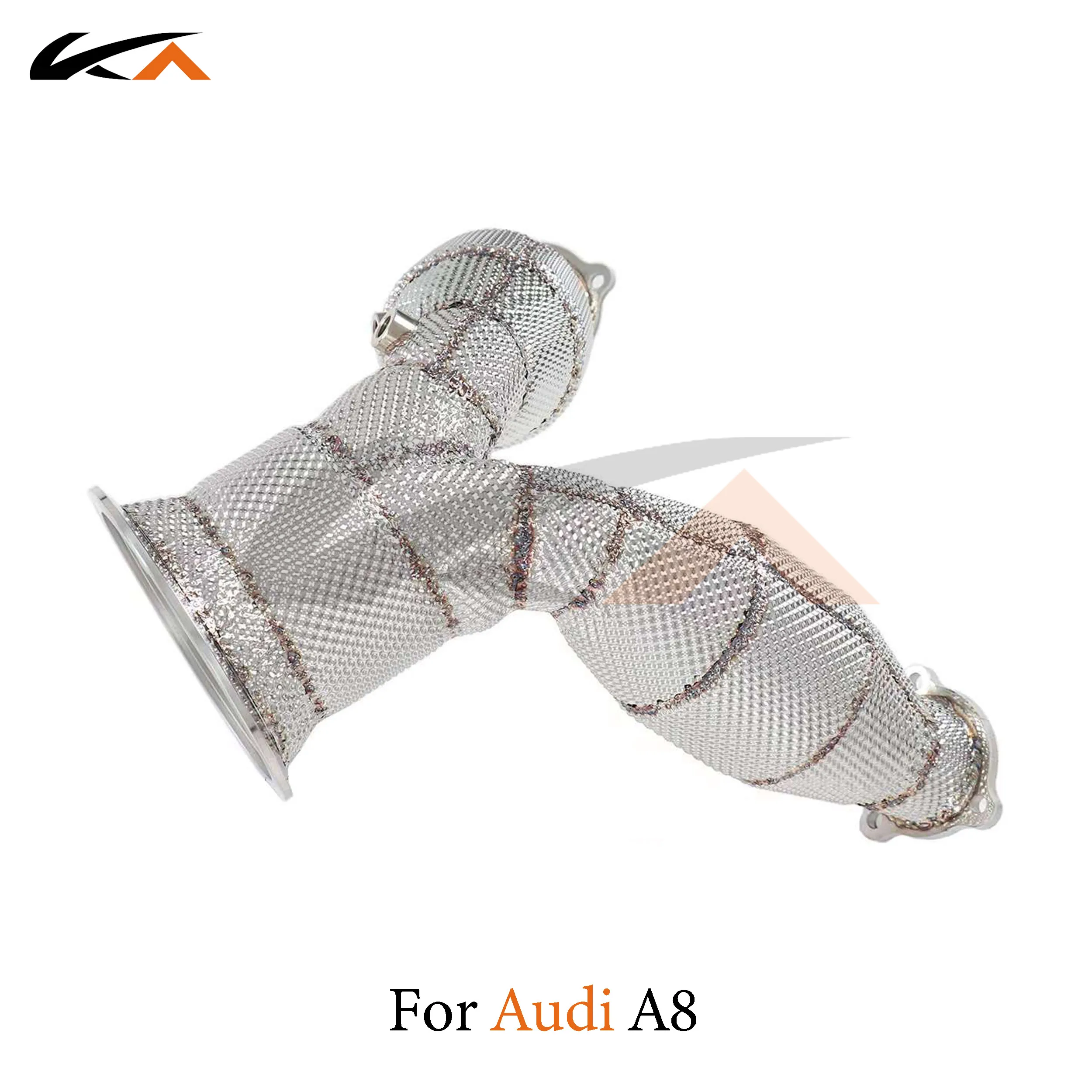 

KA Tuning exhaust system header stainless downpipe for Audi A8 3.0T axle pipe performance two catalysis heat shield