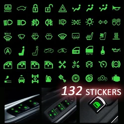 Car Window Lifter Luminous Switch Button Instrument Panel Stickers Door Window Lift Night Safety Switch Fluorescent Decals