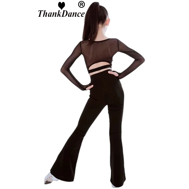 زي تدريب الرقص اللاتيني للفتيات، ملابس أداء للأطفال تشا تشا، ملابس ممارسة اللوائح المنافسة للأطفال للفتيات #4