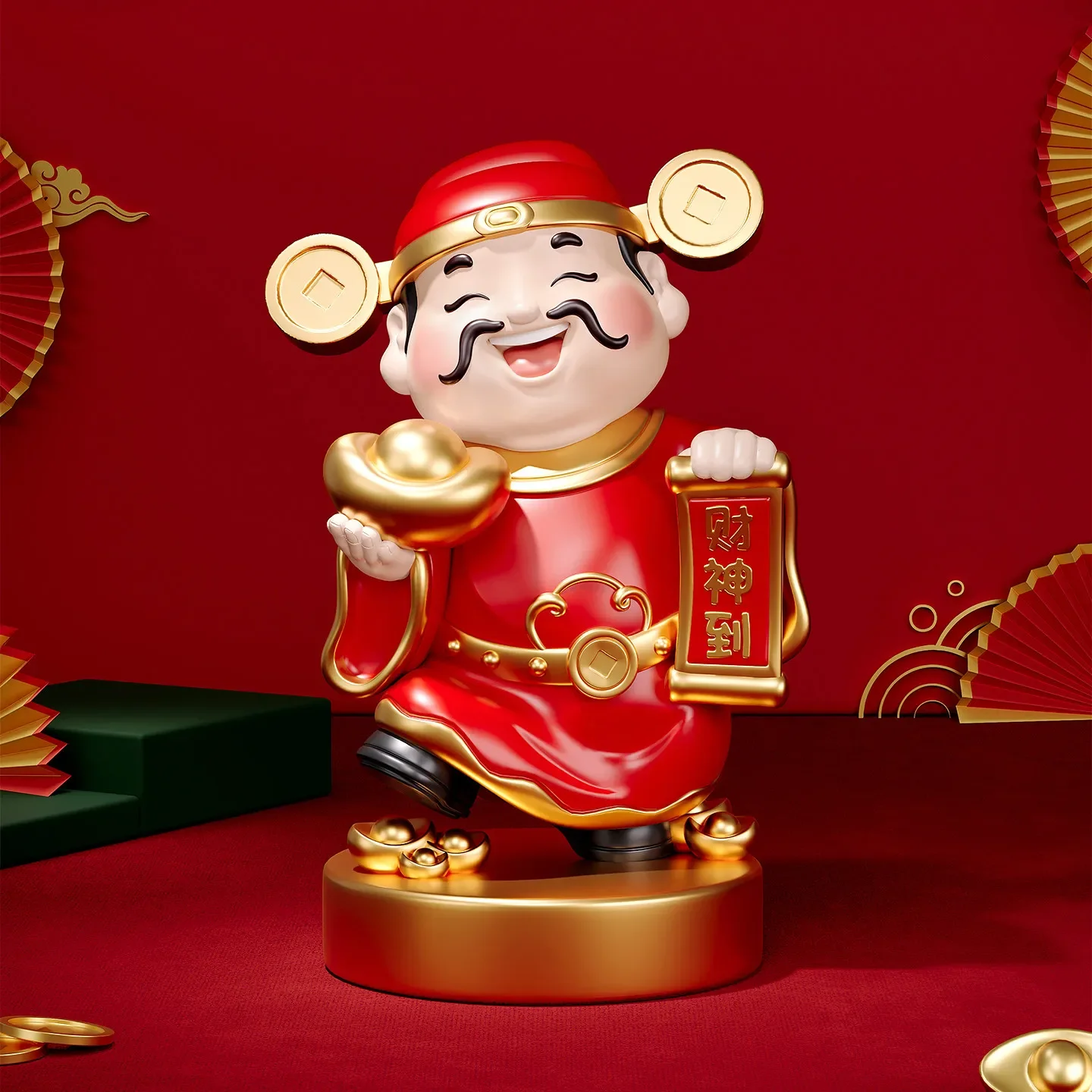 Lucky God desk decoration New Year living room home decoration accessories Cute money drawing decorative figurines home decor