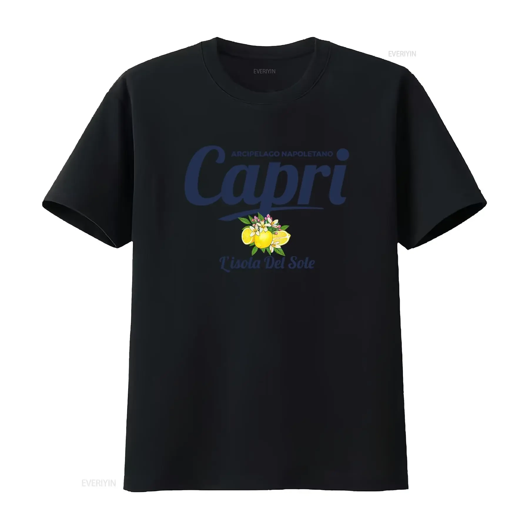 Capri T Shirt Italia Travel Amalfi Coast Italy Positano Vacation Lemon Print Summer Fashion vintage Washed graphic