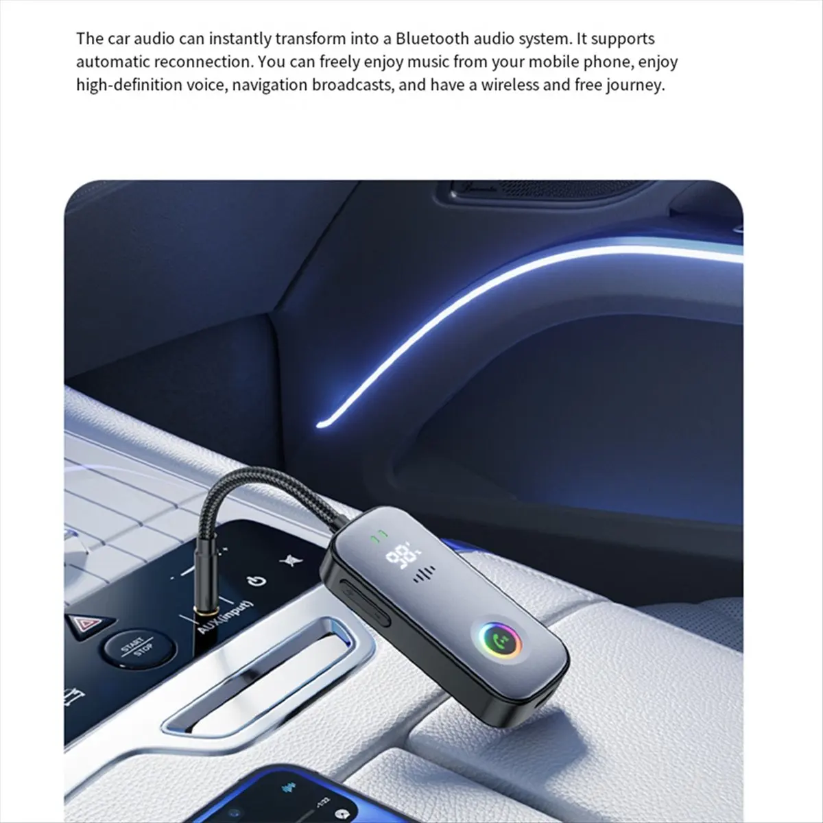 

A23G Bluetooth Transmitter Receiver, Airplane V5.2 Bluetooth Adapter for Airplanes, TVs, Gyms, for Car/Home Stereo