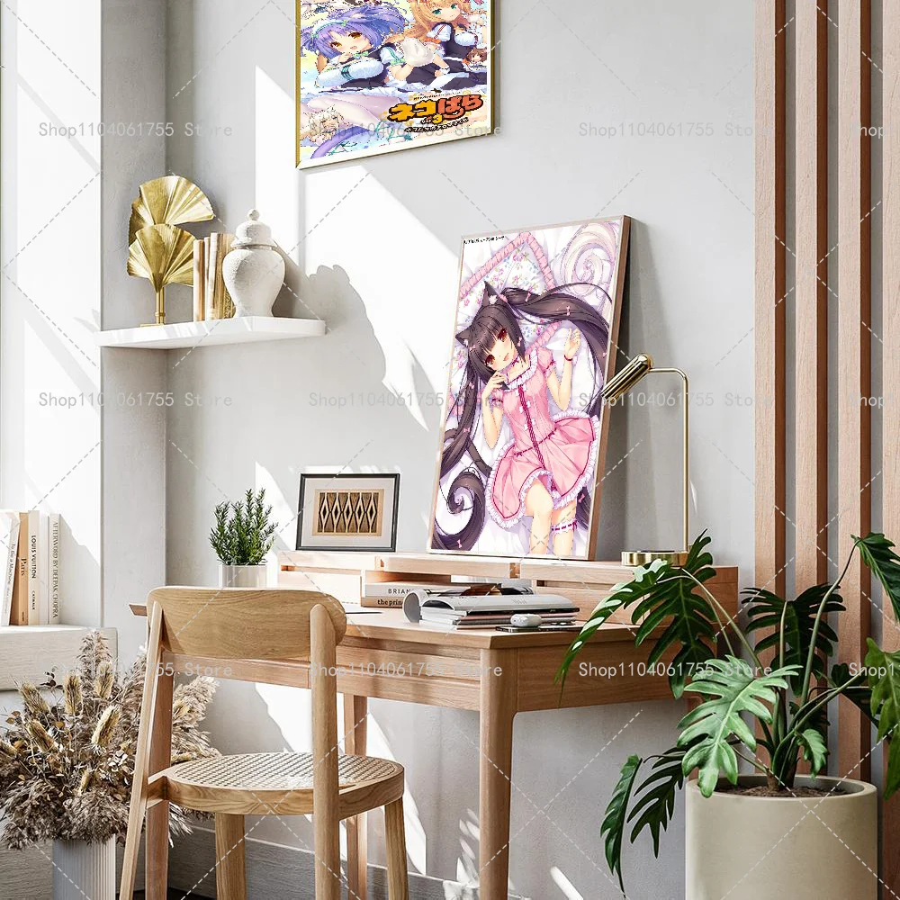 1PC Nekopara Anime Classic Anime Poster Self-adhesive Art Waterproof Paper Sticker Coffee House Bar Room Wall Decor