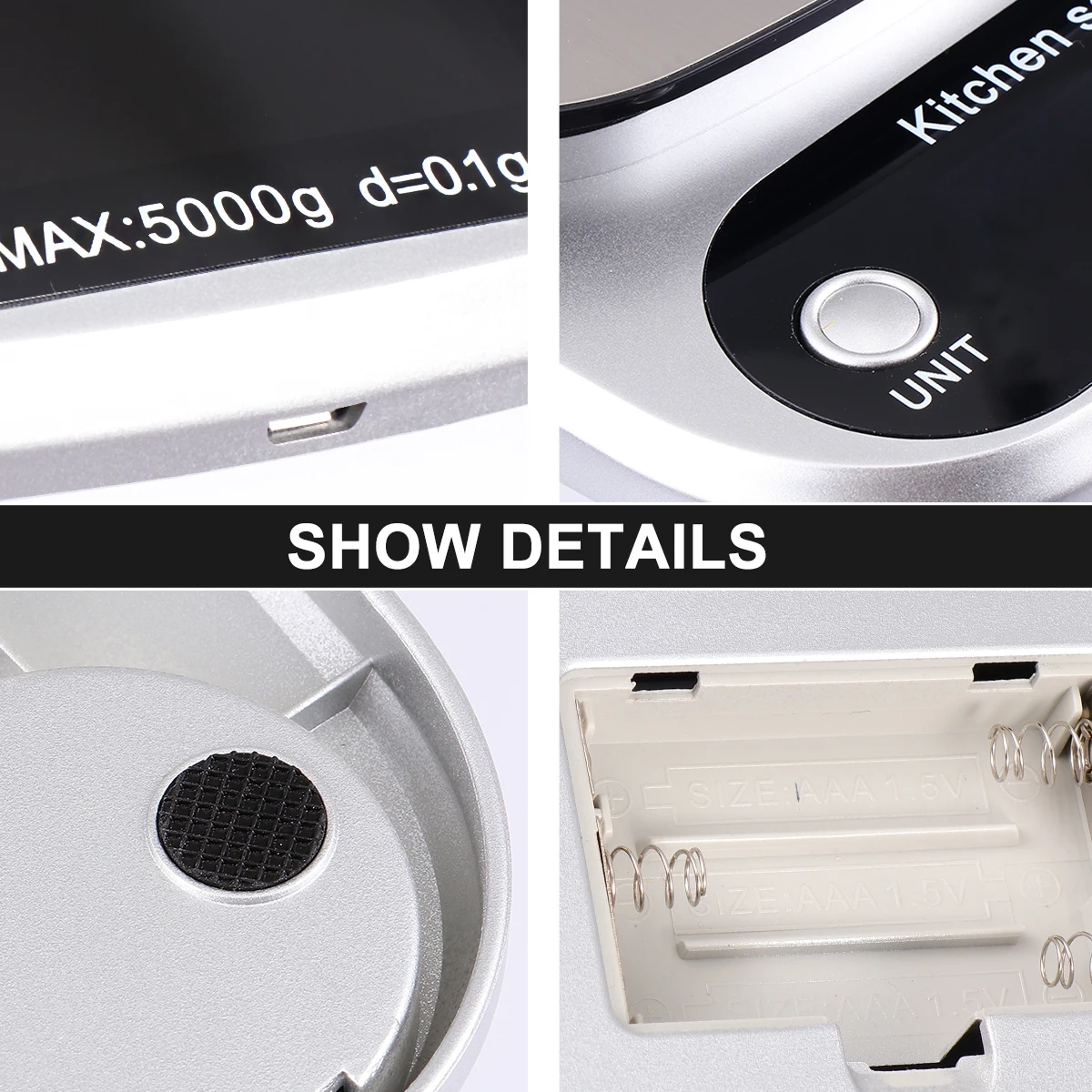 

Kitchen Scale Weighing Large Food for Rechargeable Cooking Baking Travel