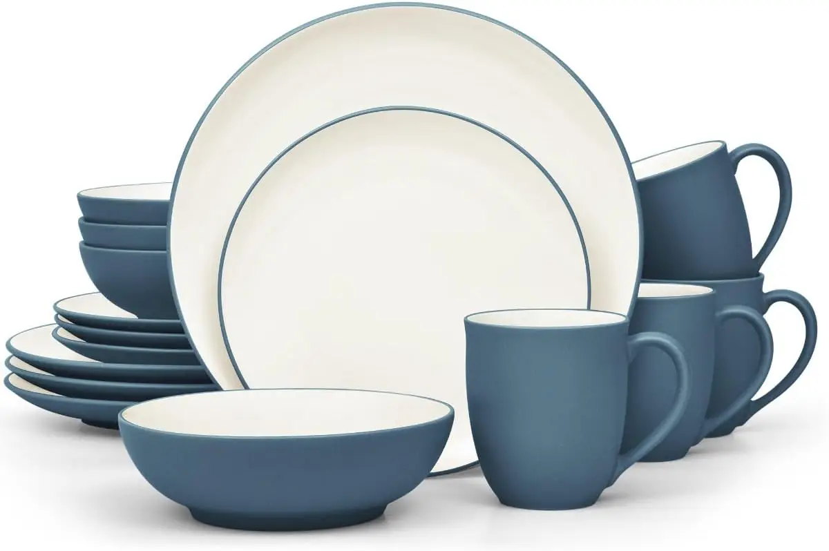 Colorwave Blue 16-Piece Set - Coupe, Service for 4 in Blue