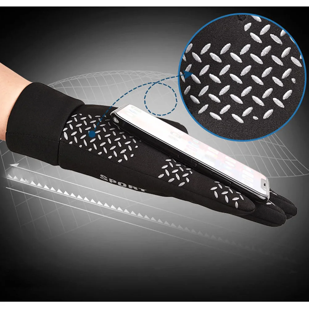 

1Pair Men's Waterproof Winter Gloves Touch Screen Fingers Warm Anti-Skid for Cycling Climbing Hiking Black Cycling Gloves