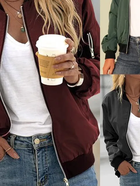 

Casual Zipper Color Women's Jaet Straight Cut Regular Sve Length Long Sve Summer Collection Chinese Manufacturer