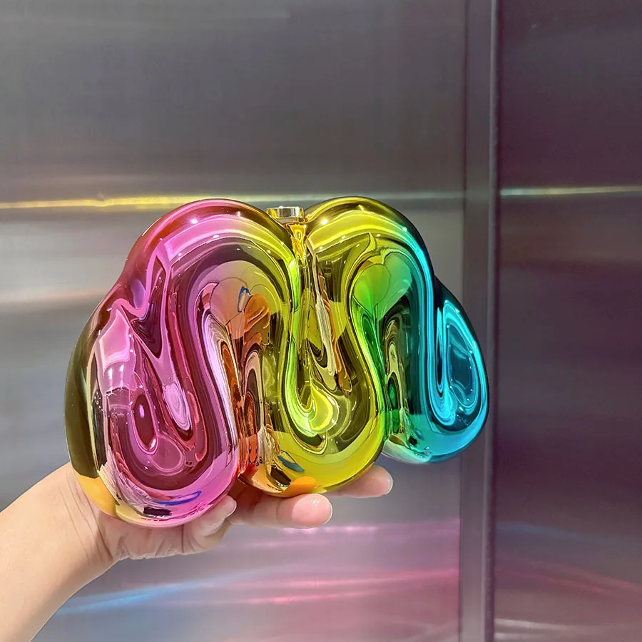 

Fashion Shiny Mirror Acrylic Box Luxury Women Handbag Wedding Party Clutch Purse Female Banquet Bag Shoulder Crossbody Bag