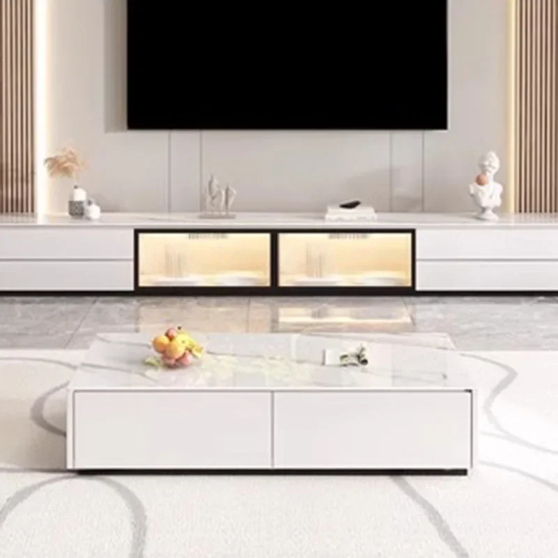 Fireplace Floor Tv Table Shelf Nordic Center Designer Luxury White Movies Entertainment Tv Stands Wood Muebles Salon Furniture