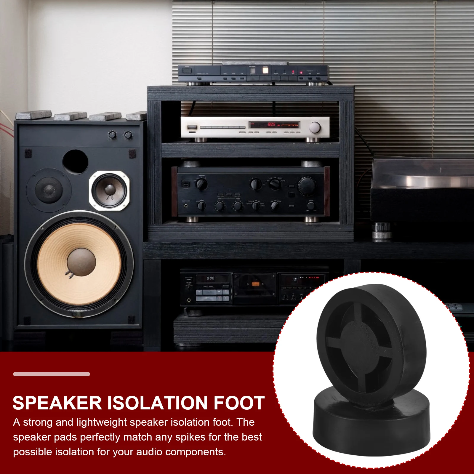 

4 Pcs Rubber Feet for Speaker Isolation Vibration Damper Pad Subwoofer Sound Insulation Mats Audio Accessories