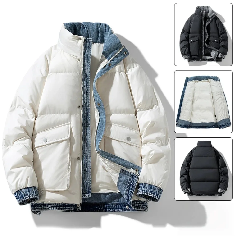 

2025 Autumn and Winter New Down Jacket Fashionable Thickened Short Hooded Bakery Jacket for Men