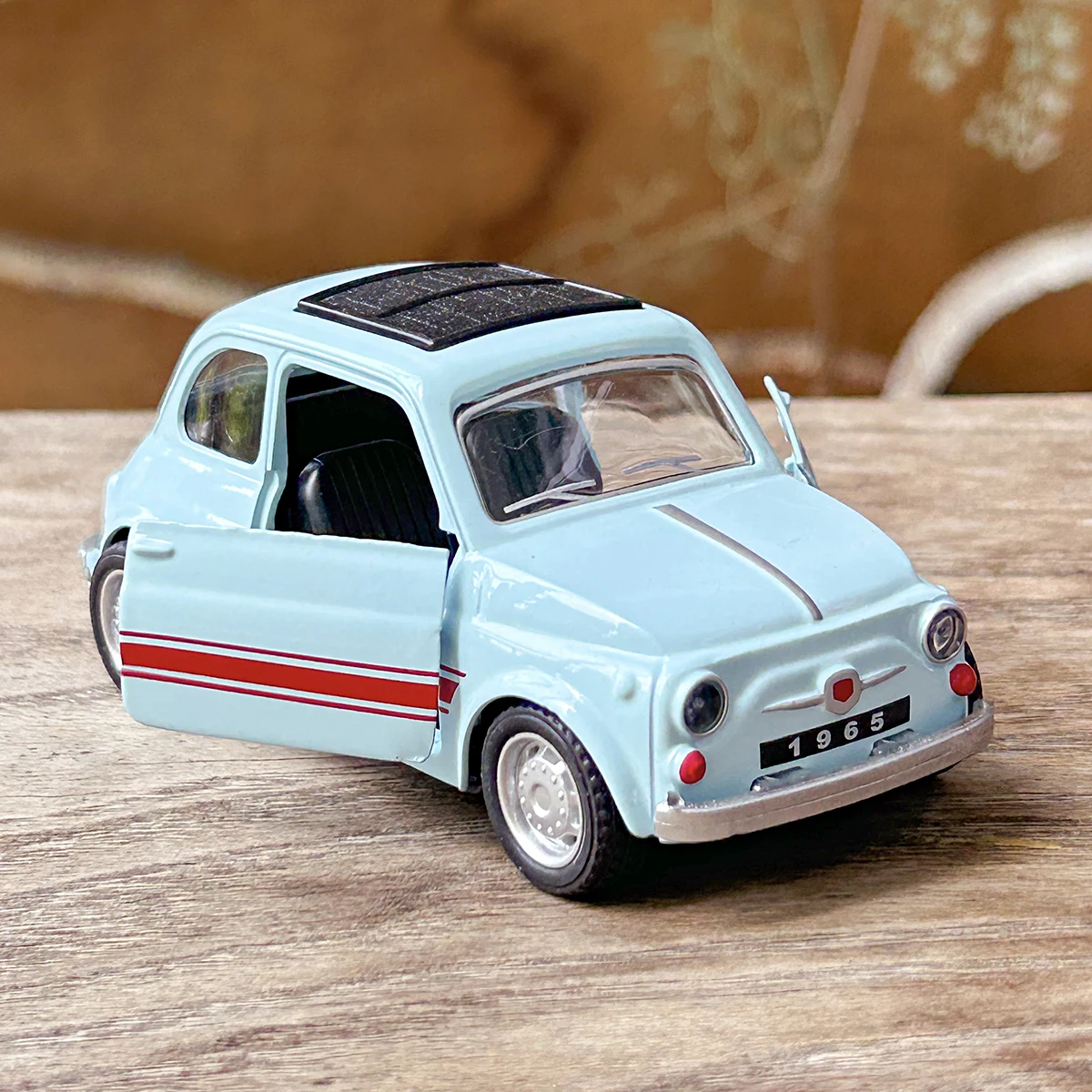 1:36 Alloy Vintage Diecast Car Model FIAT MINI Classic Pull Back Car Model Miniature Vehicle Replica For Collection Gift