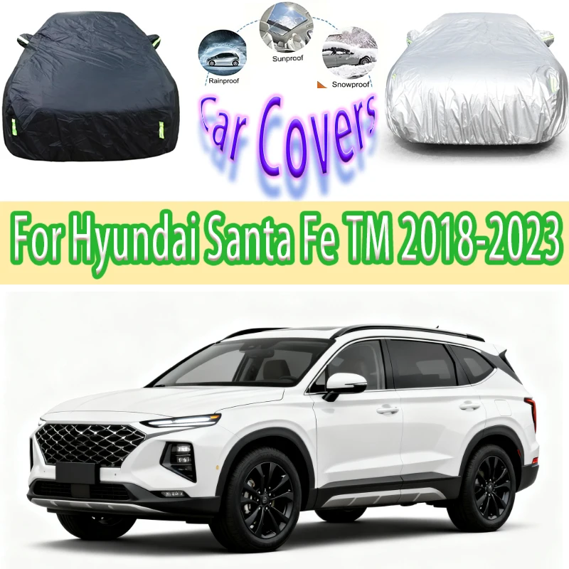 

For Hyundai Santa Fe TM 2018-2023 2022 2021 Outdoor Protection Full Car Covers Snow Cover Sunshade Waterproof Dustproof Exterior