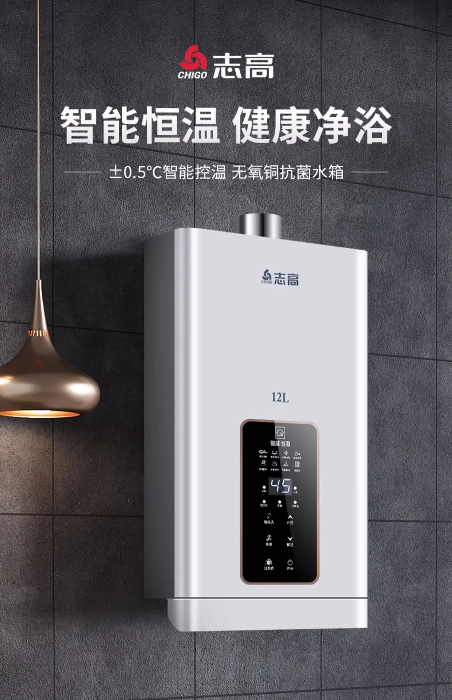 Chigo Gas Water Heater Forced Discharge Type Balance Type Water Boiler  Water Heater