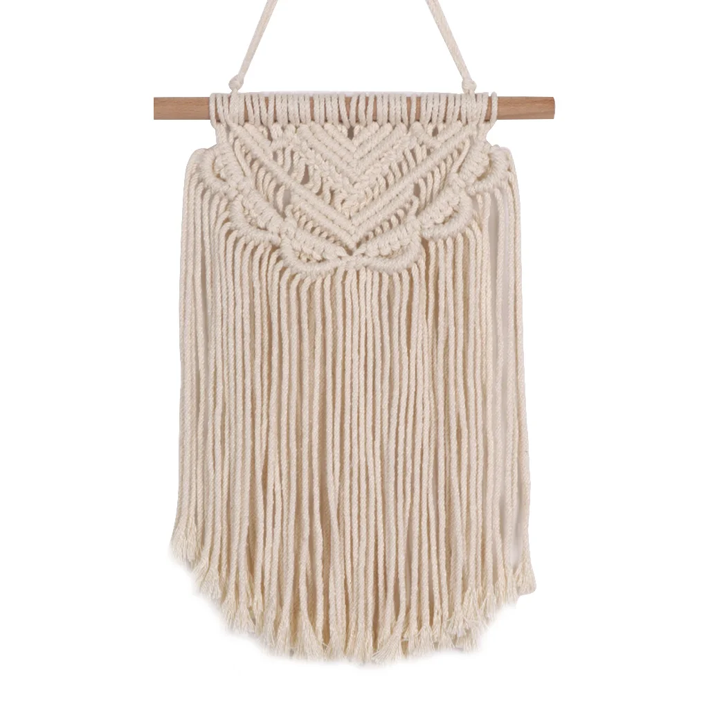 Hand Woven Tapestry Bohemian Wall Hanging Ornament Geometric Art Wall Decoration Small Flower Pattern