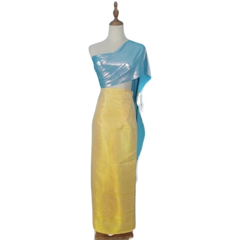 شال نسائي صيفي ملفوف ، حبة لامعة ، قمصان شبكية ، طراز جنوب شرق آسيا ، مهرجان حفلات ، داي ، تايلاندي تقليدي